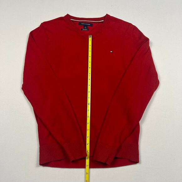 Tommy Hilfiger Red V Neck Cashmere Sweater - Picture 5 of 6